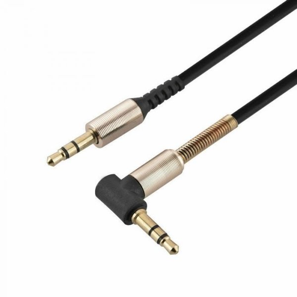 Sanoxy 3.5mm Male to M Aux Cable Cord L-Shaped Right Angle Car Audio Headphone Jack Black SANOXY-CABLE139